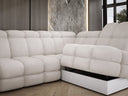 Designer Ecksofa Lima mit elektrischer Schlaffunktion in Bouclé
