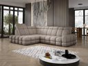 Designer Ecksofa Lima mit elektrischer Schlaffunktion in Bouclé