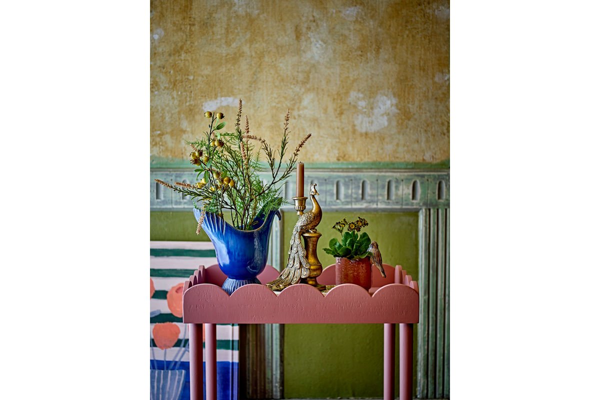 Kvetináč Birdy - ručne maľovaná kamenina s dekoratívnym vtákom