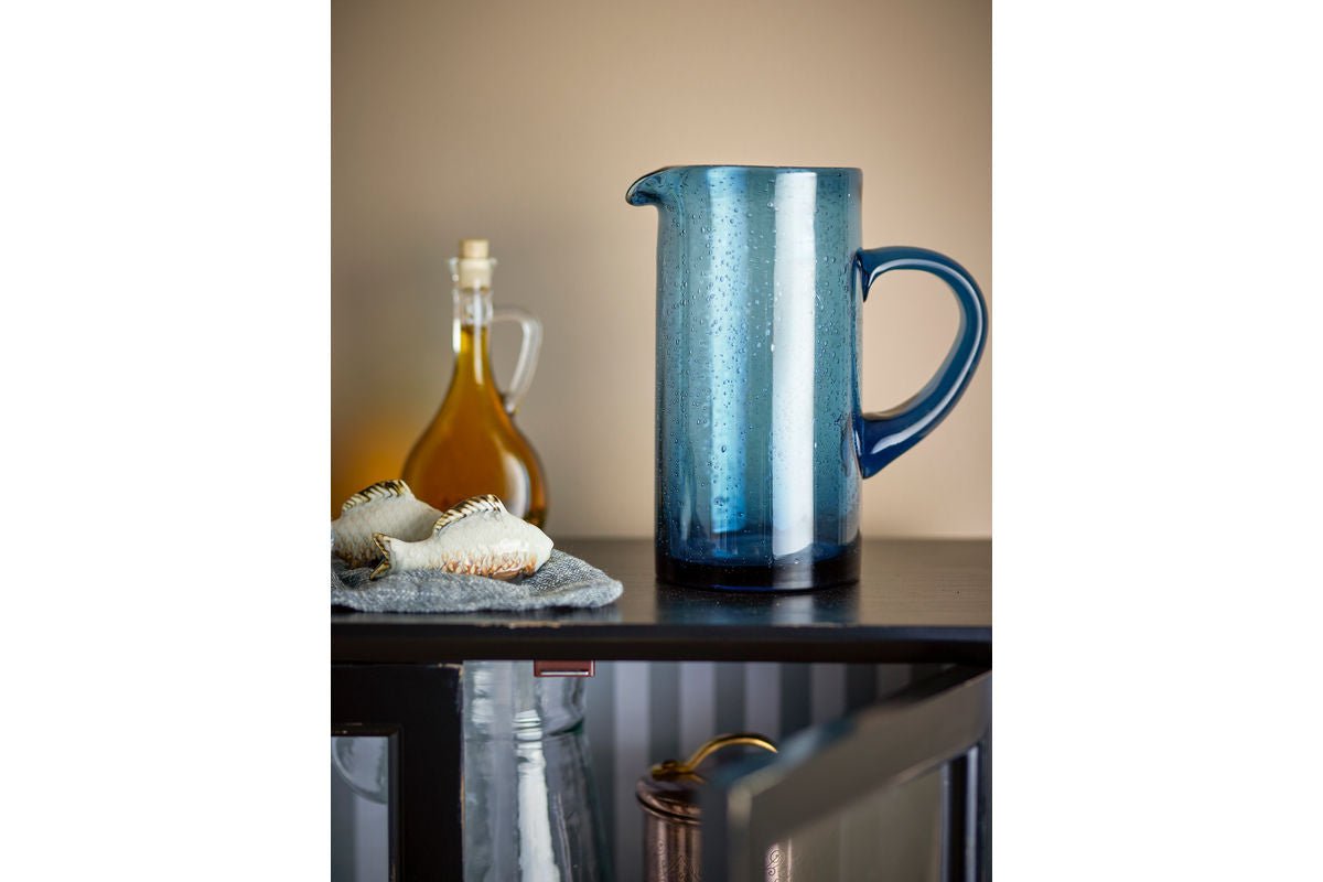 Krug Lecler – ručne fúkané sklo v modrej