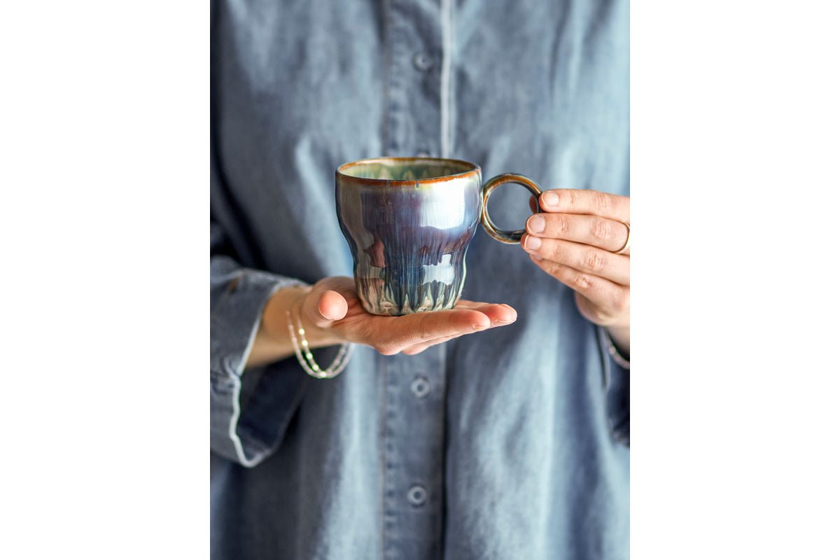 Súprava pohárov Ravéa – modrá kamenina (4-dielna)