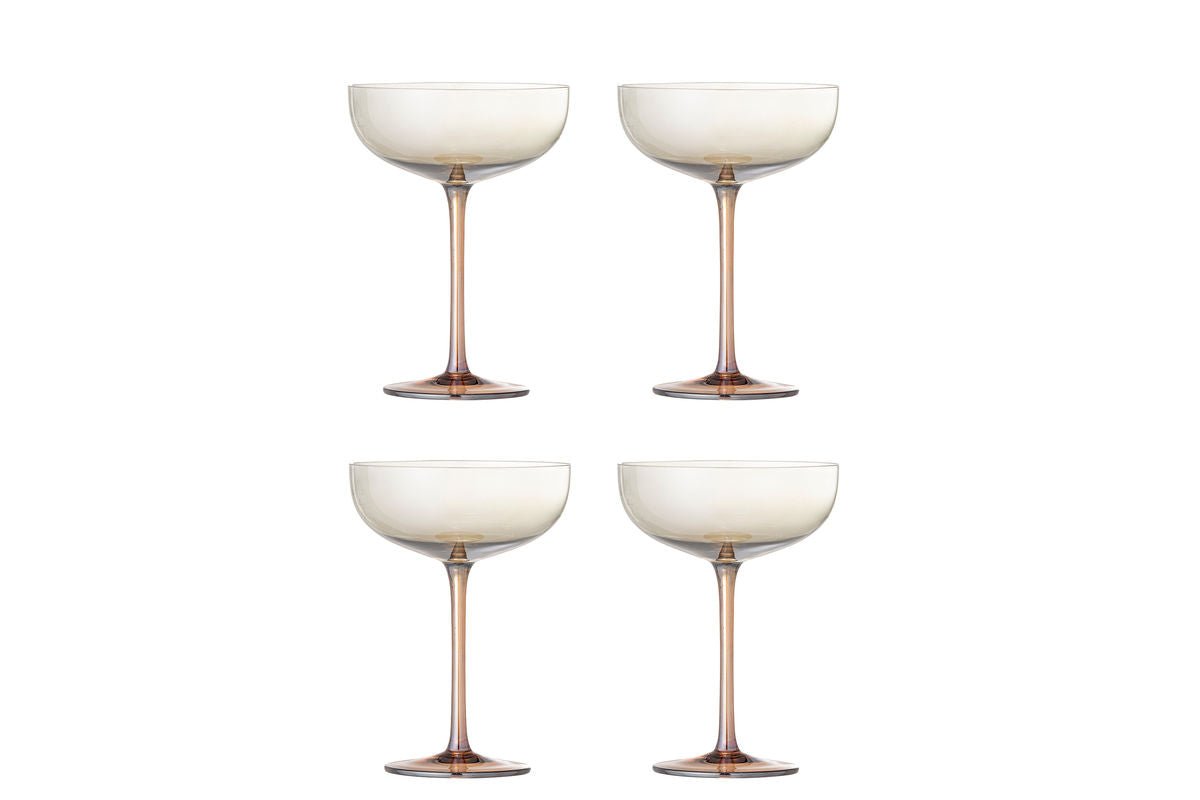 Cocktailgläser Bianca – Glas in Bronze mit Perlmutt-Effekt (4er-Set)