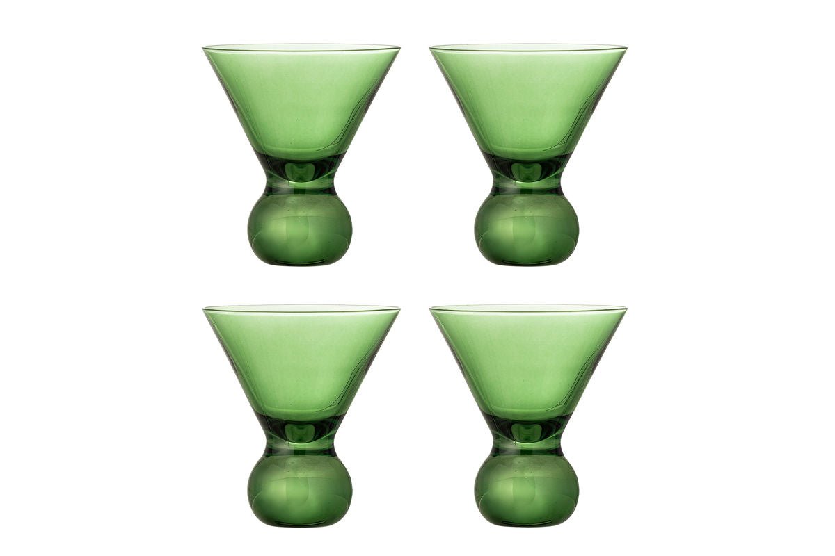 Cocktailgläser Elvo – farbiges Glas mit skulpturaler Form (4er-Set)