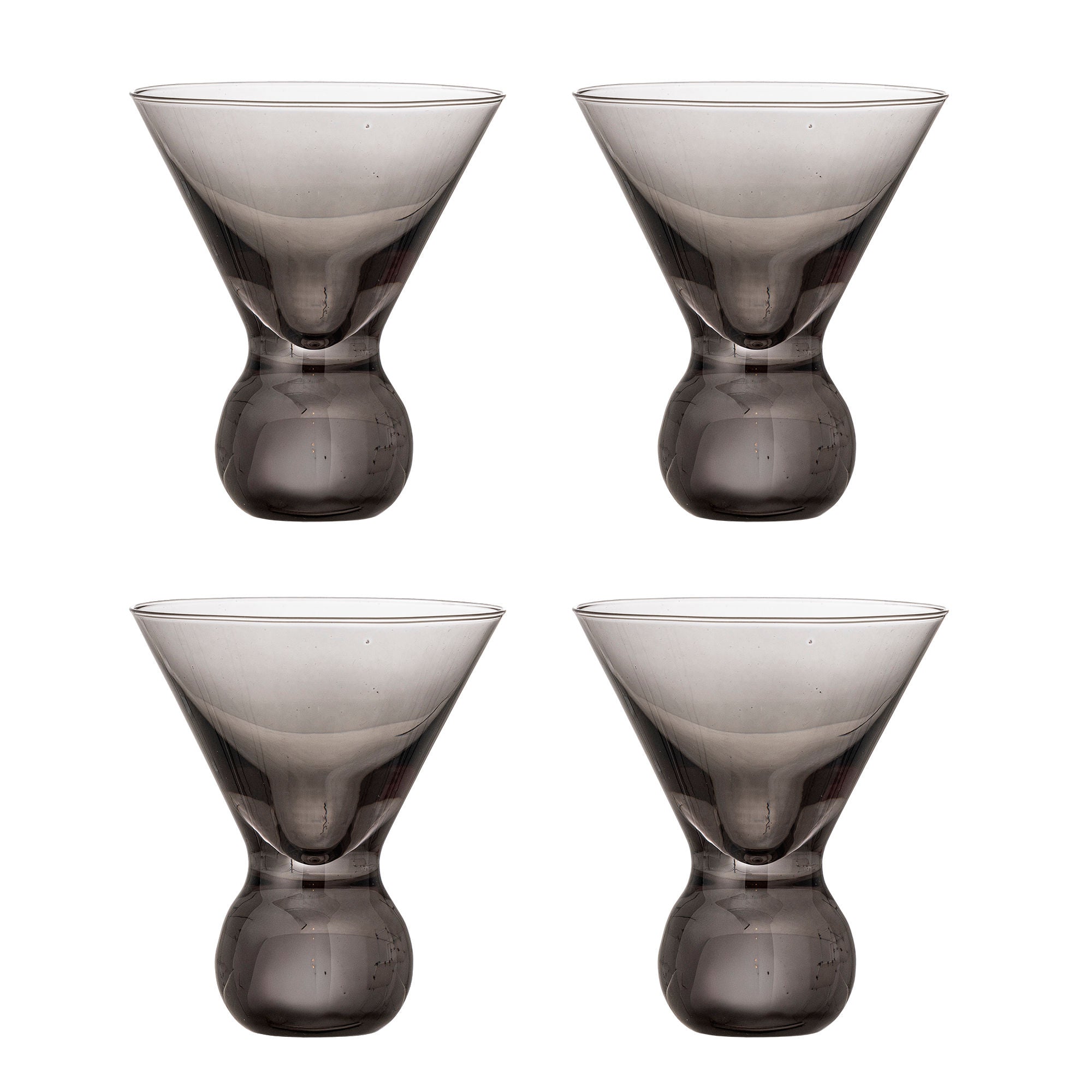 Cocktailgläser Elvo – farbiges Glas mit skulpturaler Form (4er-Set)
