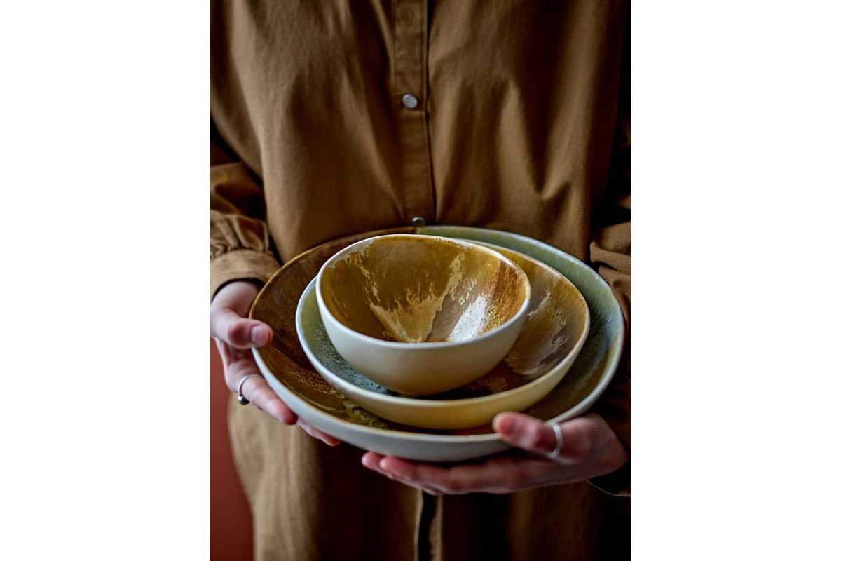 Schalen-Set „Limone“ – Gelbes Steingut (4-teilig)