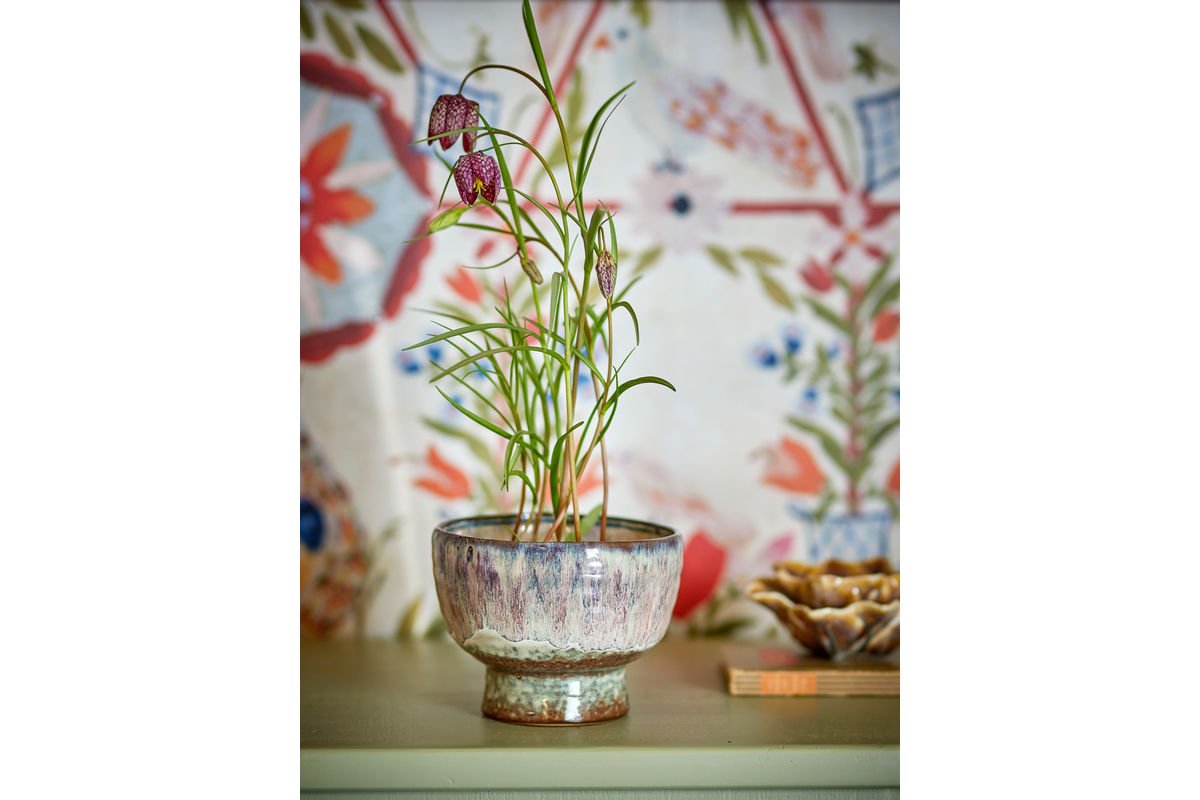 Blumentopf „Nerila“ – Blaues Steingut