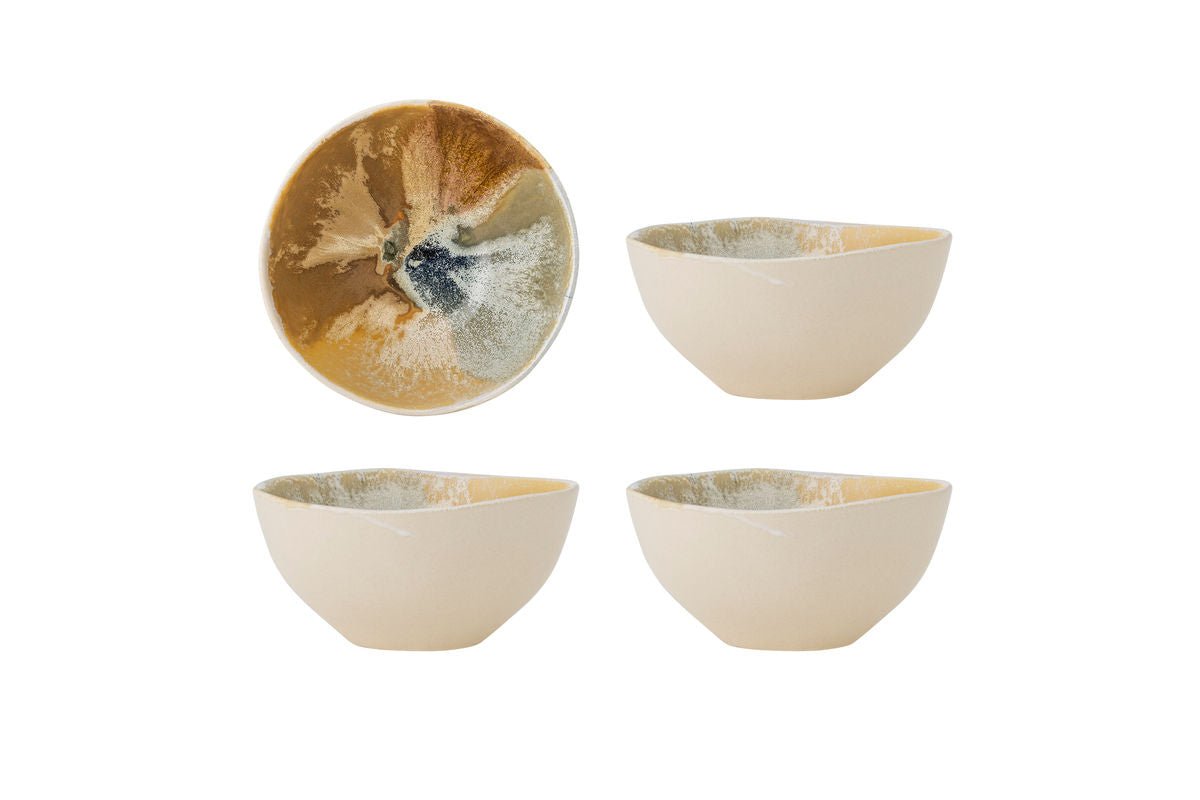 Súprava misiek „Solari“ – žltá kamenina (4-dielna)