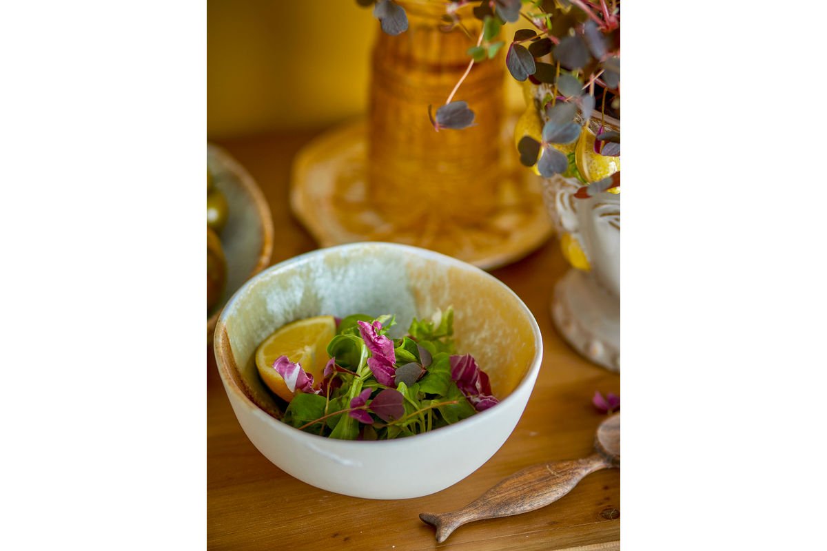 Súprava misiek „Solari“ – žltá kamenina (4-dielna)