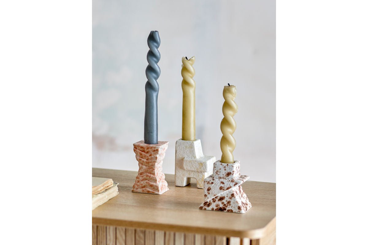 Kerzenhalter-Set Tate – Steingut mit reaktiver Glasur (3er-Set)