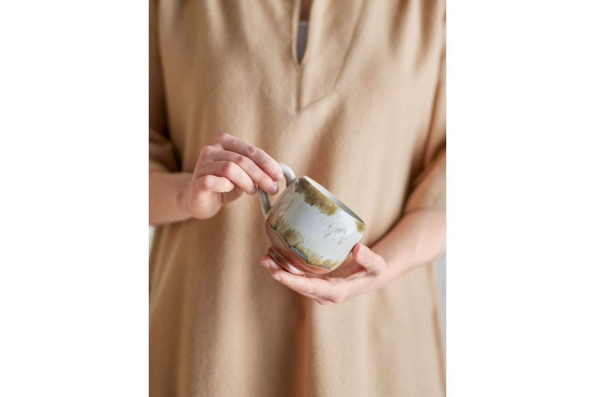 Súprava šálok „Salen“ – Hnedá kameninová keramika (4-dielna)