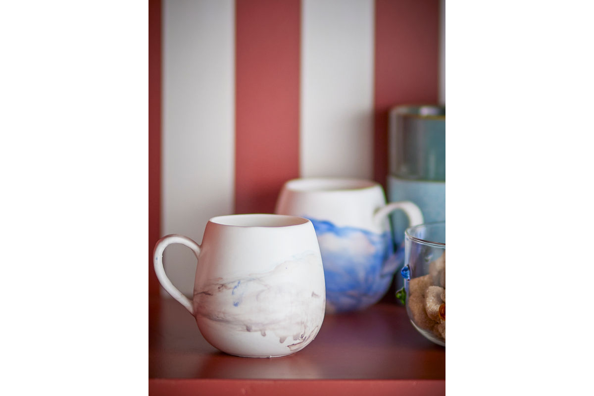 Súprava šálok „Arvona“ – Hnedá kameninová keramika (4-dielna)