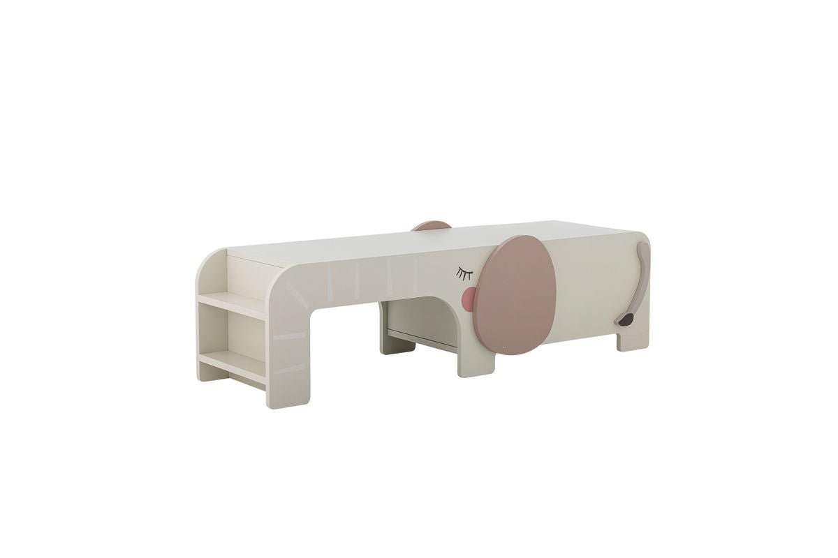 Detská lavica Rob - Sloníková lavica s úložným priestorom a policovými priehradkami