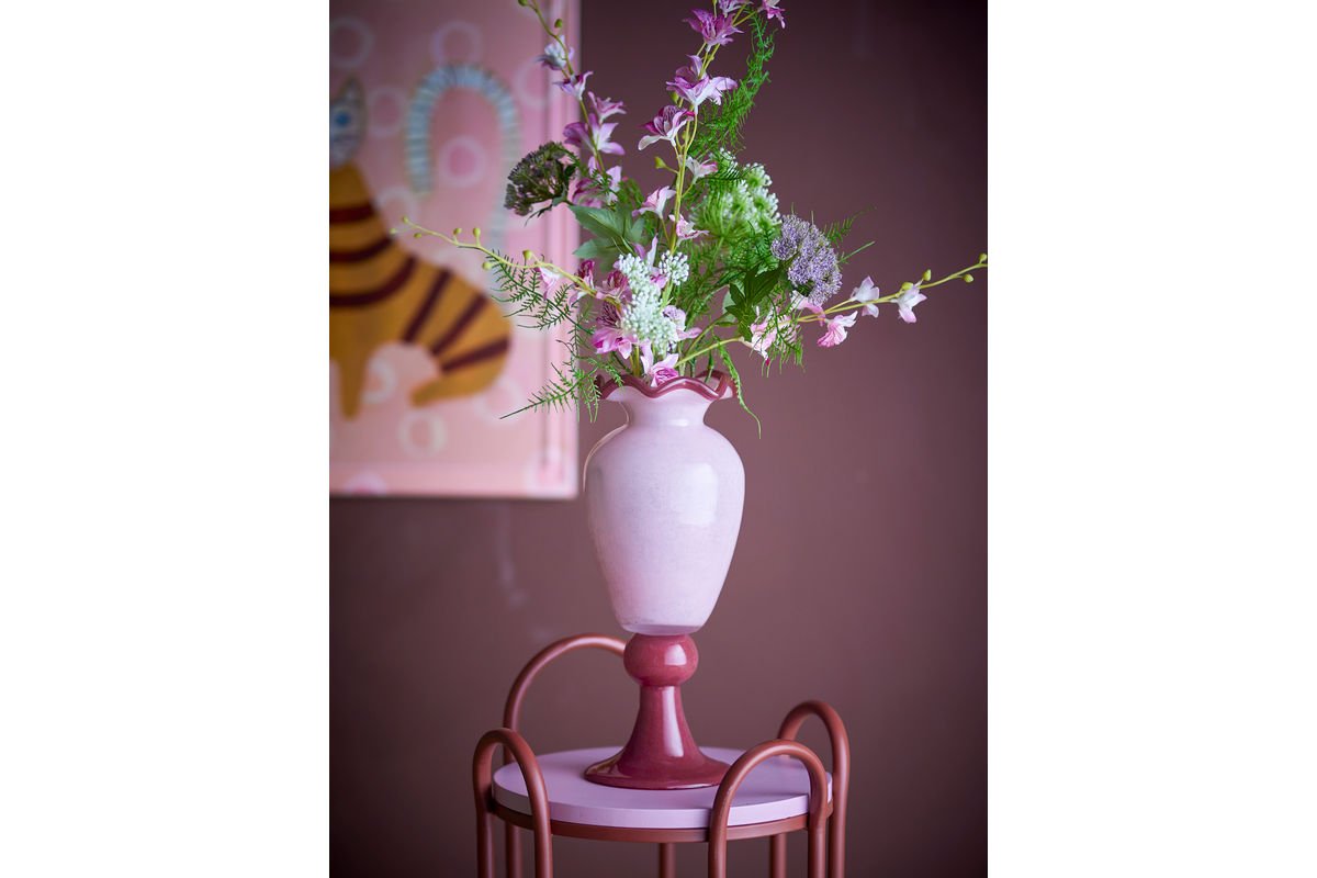 Váza „Roselle“ – Ružové sklo