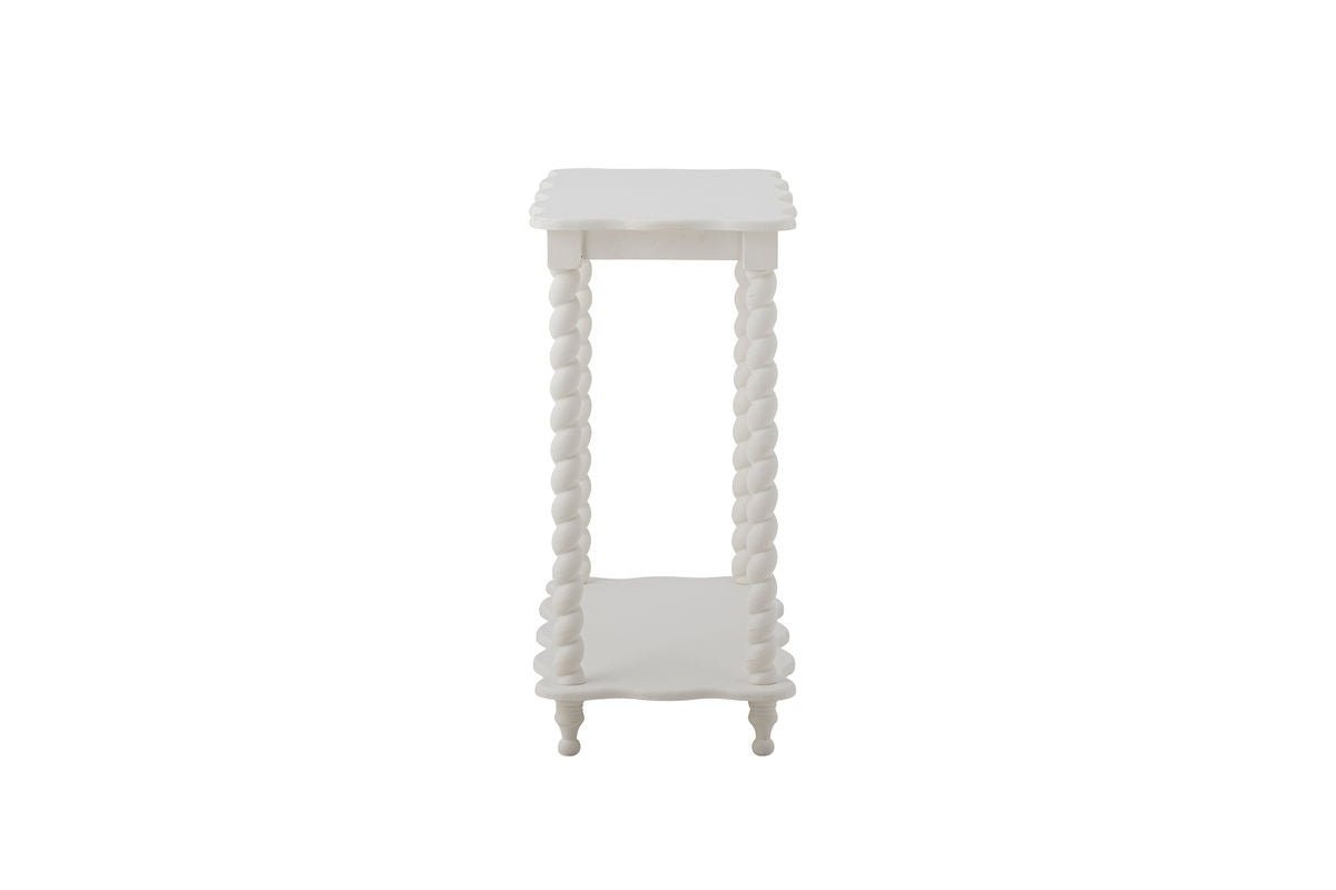 Konzolový stôl Liva – biely MDF stôl s odkladacou plochou