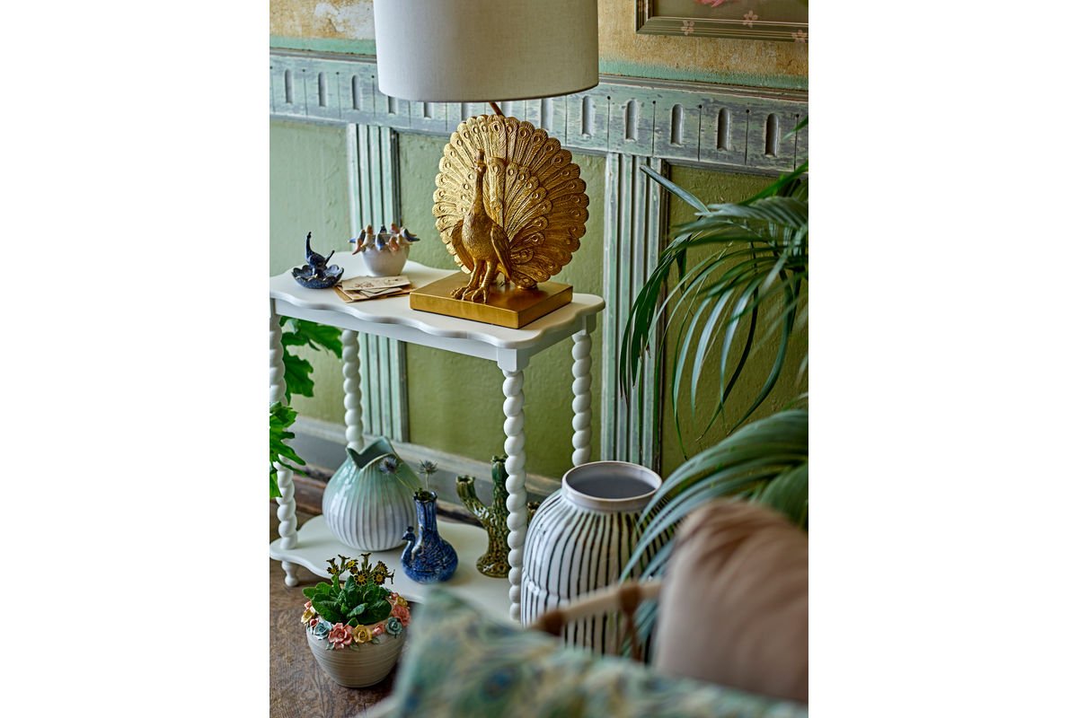 Konzolový stôl Liva – biely MDF stôl s odkladacou plochou