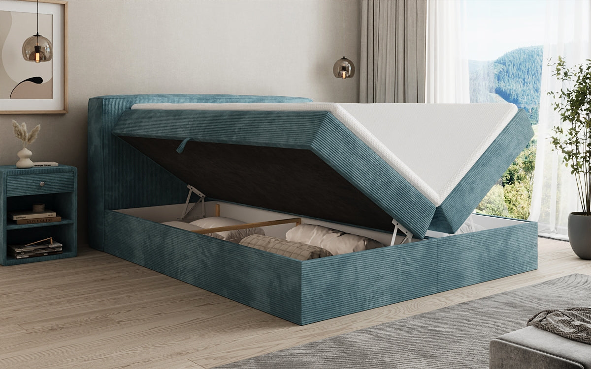 Boxspringbett Marea in Cord mit Stauraum