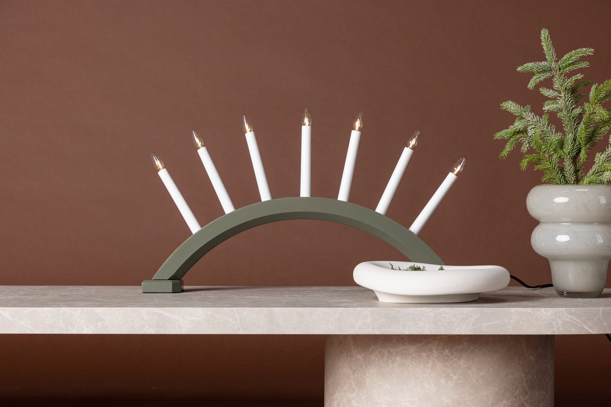 Vianočné osvetlenie Elira - držiak adventných sviečok so 7 sviečkami