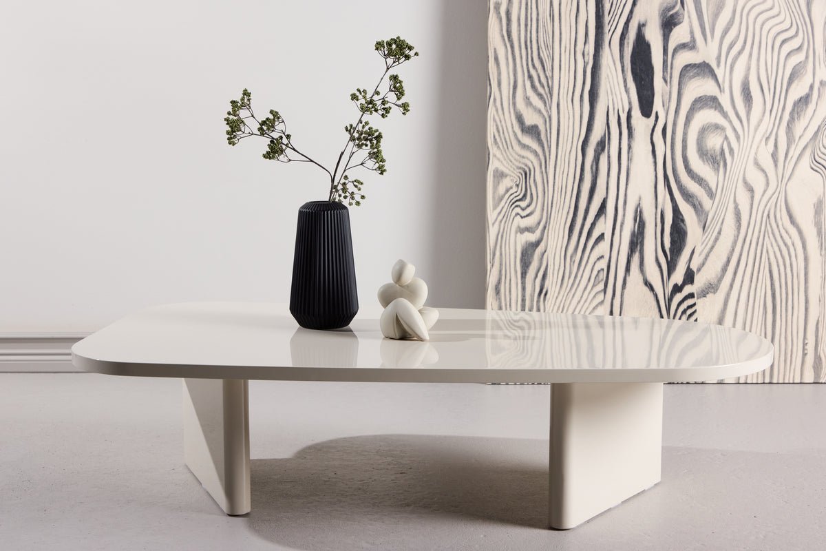 Konferenčný stolík Evania v béžovej farbe - s lesklým povrchom