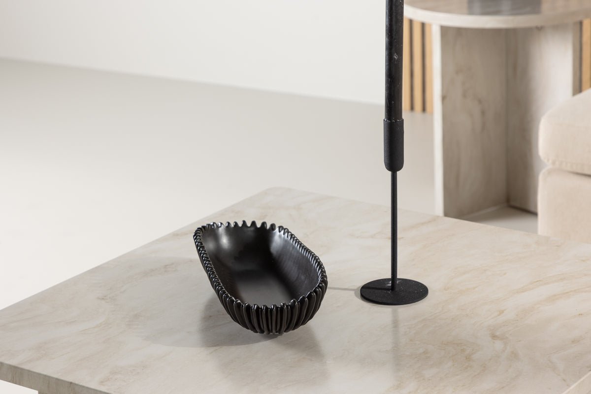 Konferenčný stolík Morma - s mramorovým vzhľadom a odkladacou priehradkou