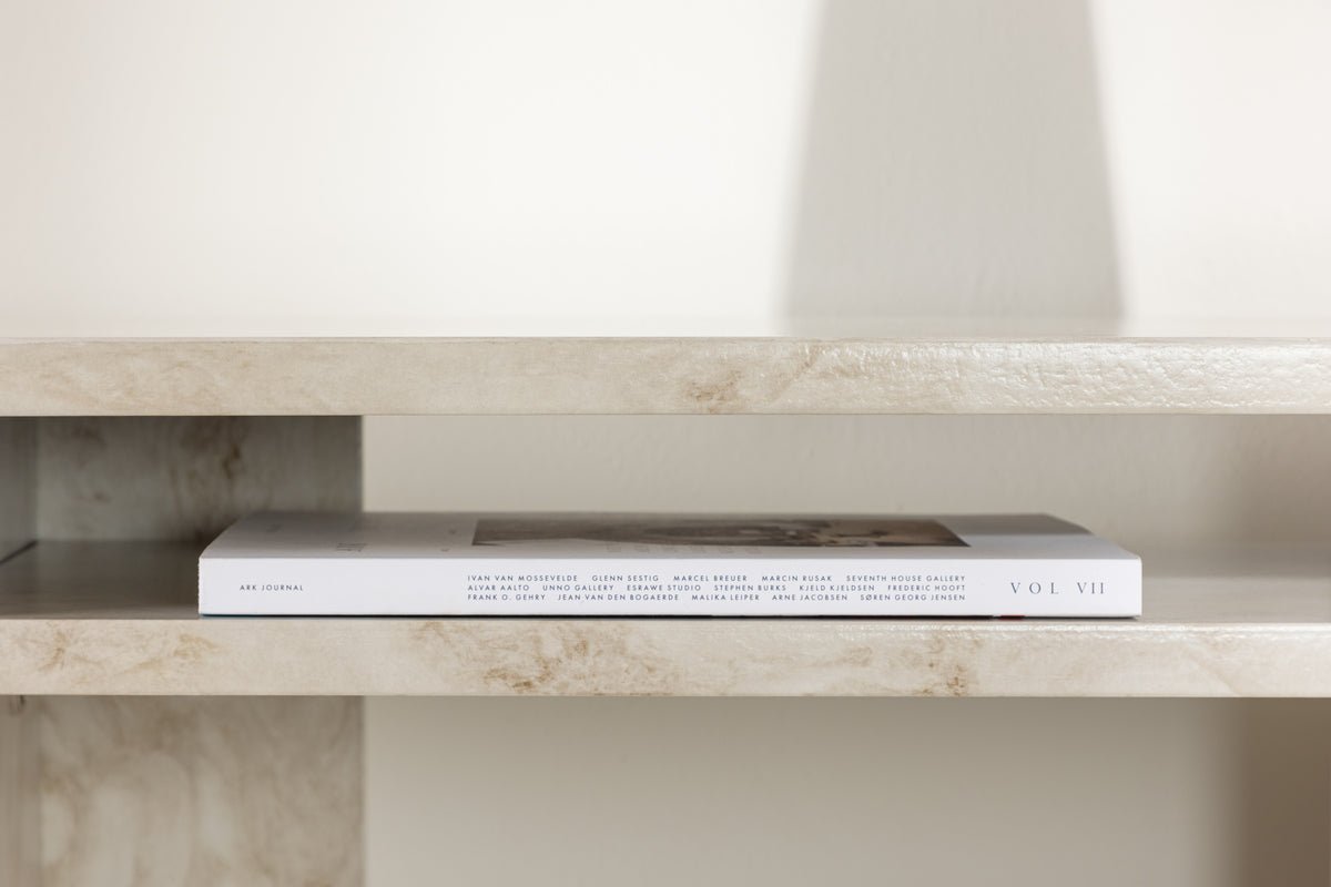 Beistelltisch Linda – in Beige mit Marmoroptik