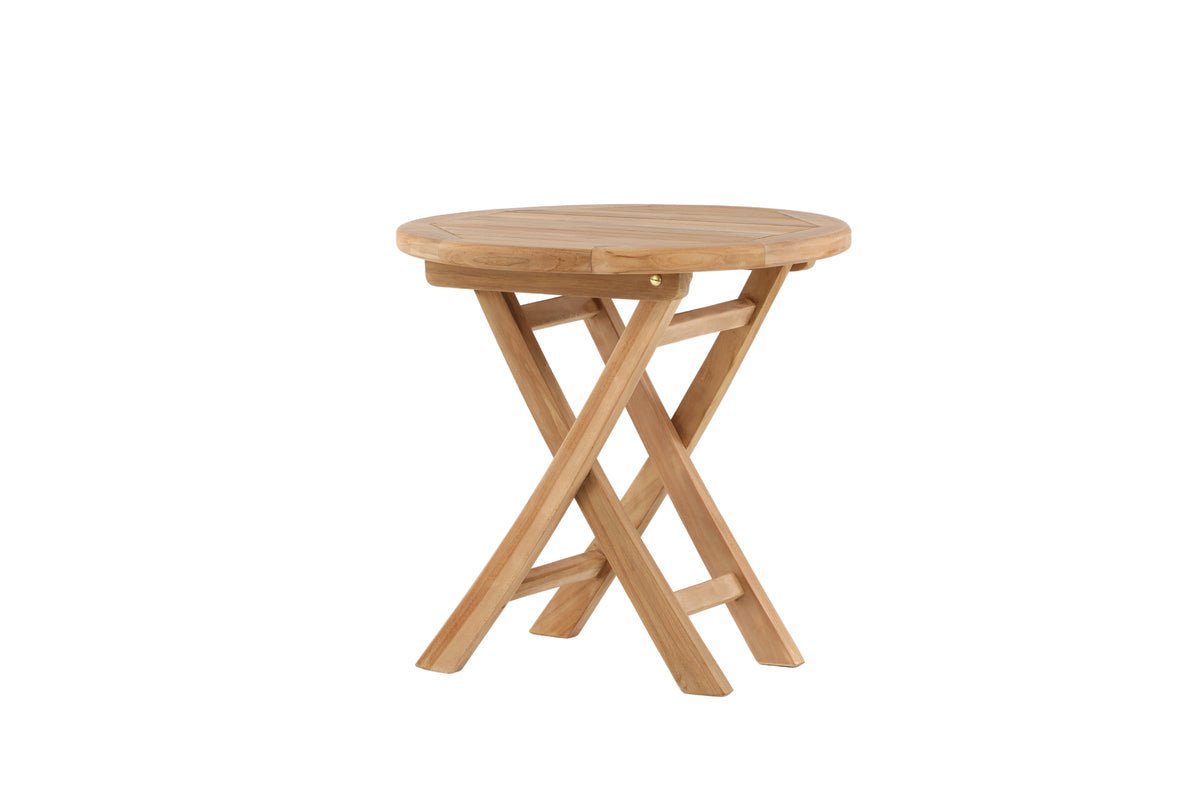 Konferenčný stolík Hans - Ø50 s teakovým drevom v prírodnom vzhľade