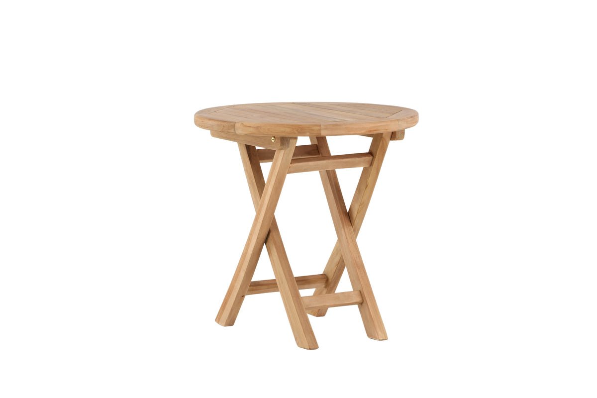 Konferenčný stolík Hans - Ø50 s teakovým drevom v prírodnom vzhľade