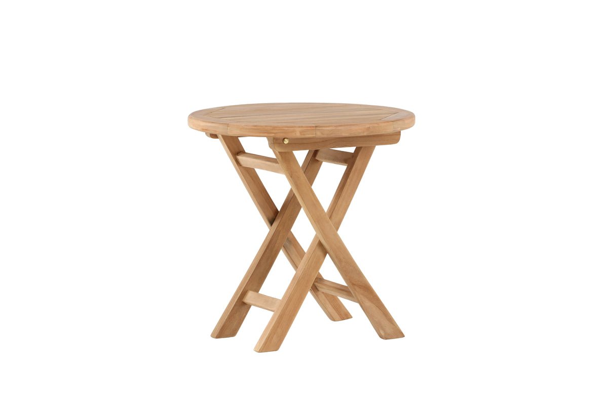 Konferenčný stolík Hans - Ø50 s teakovým drevom v prírodnom vzhľade