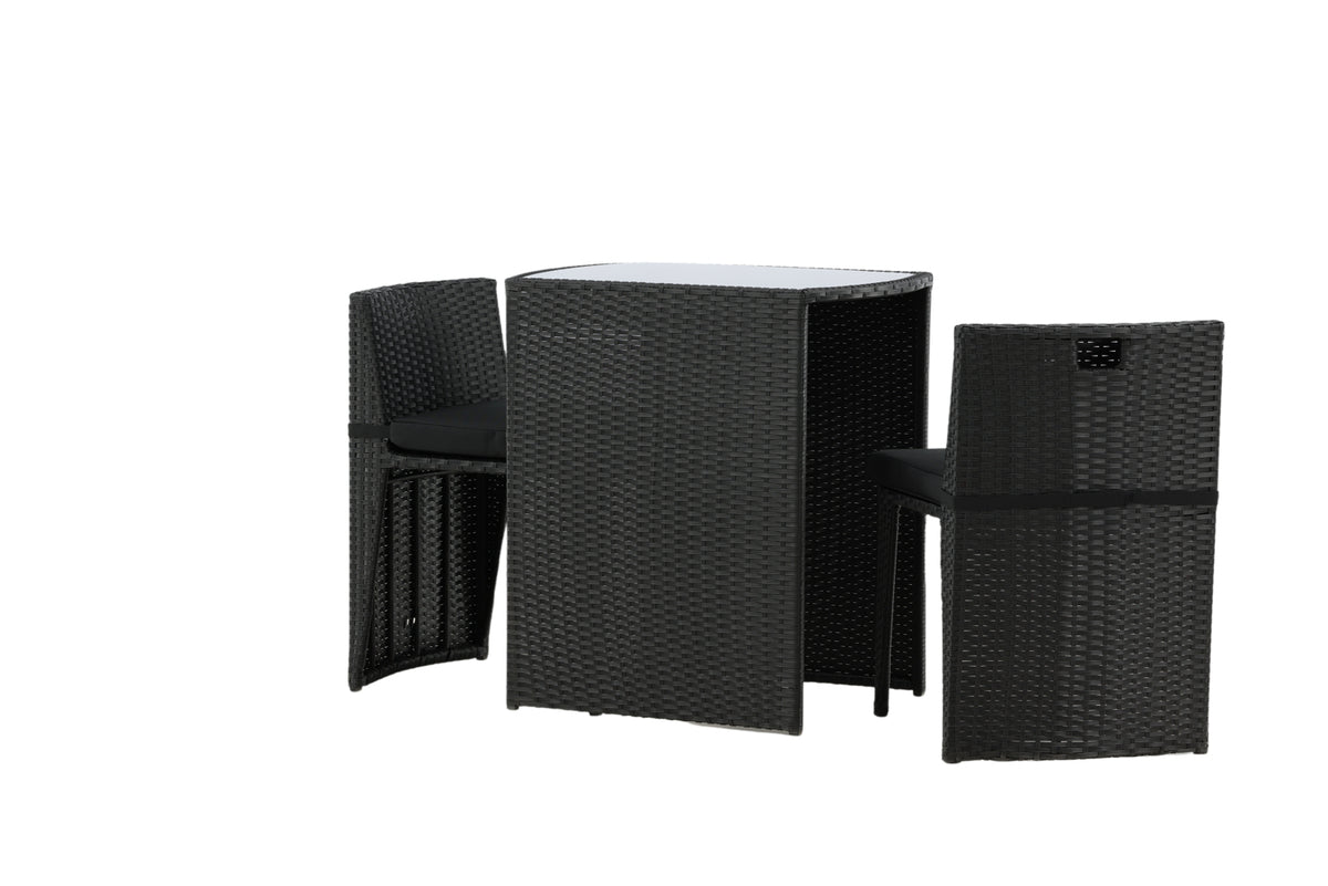 Balkónová súprava Bob - v čiernom alebo sivom ratane na výber