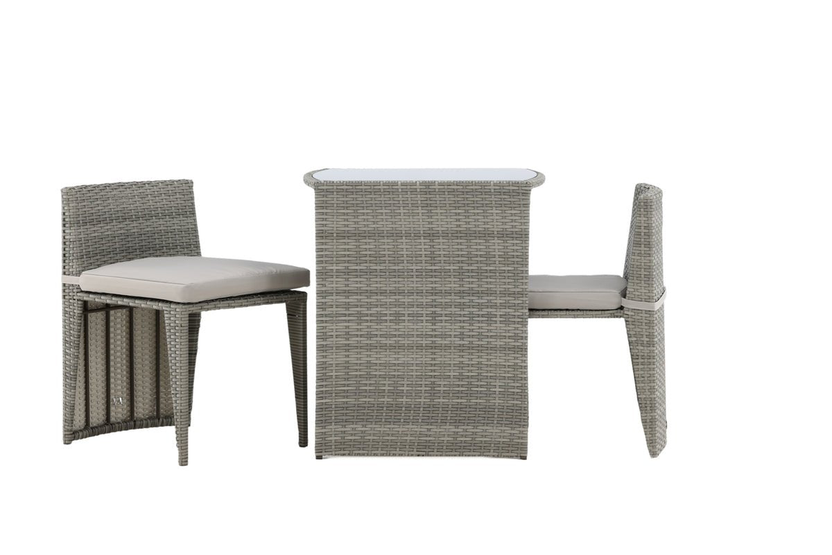 Balkónová súprava Bob - v čiernom alebo sivom ratane na výber