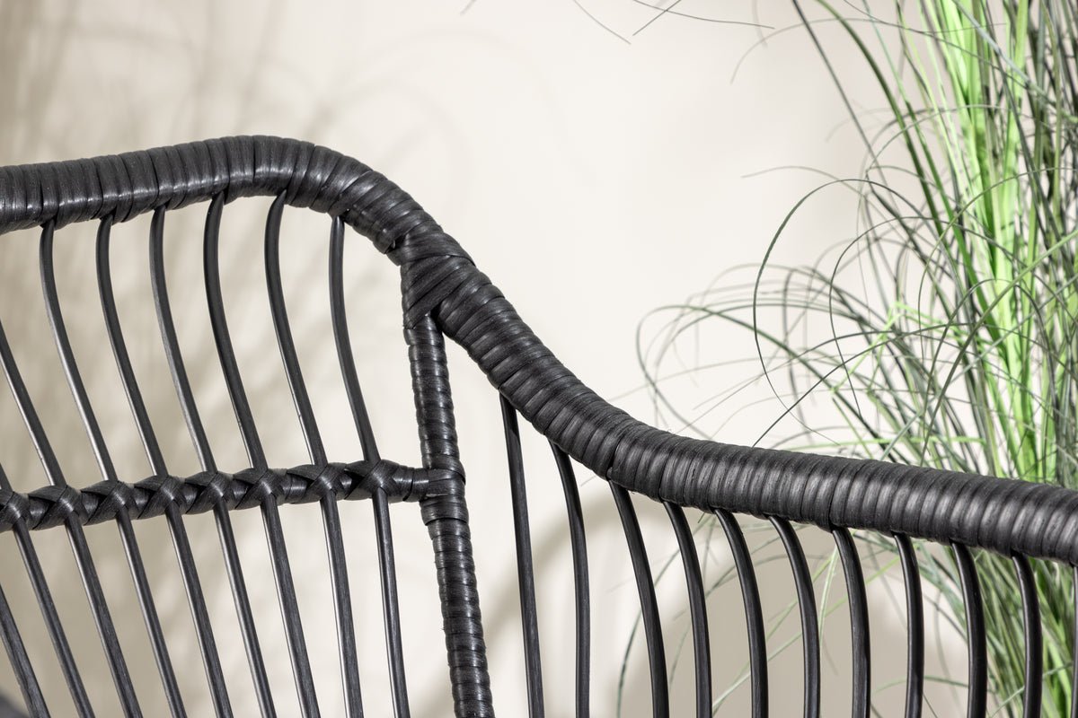 Záhradná sedacia súprava Aora - z čierneho prírodného ratanu