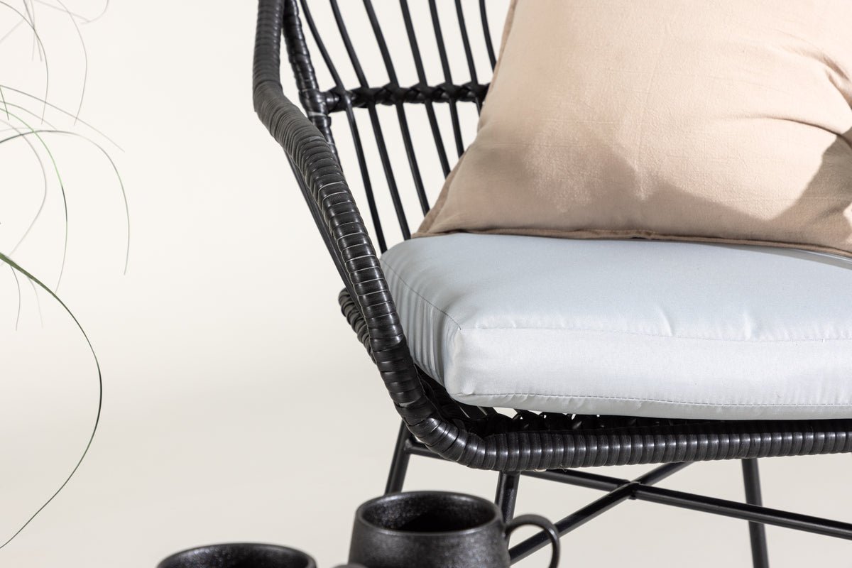 Záhradná sedacia súprava Aora - z čierneho prírodného ratanu