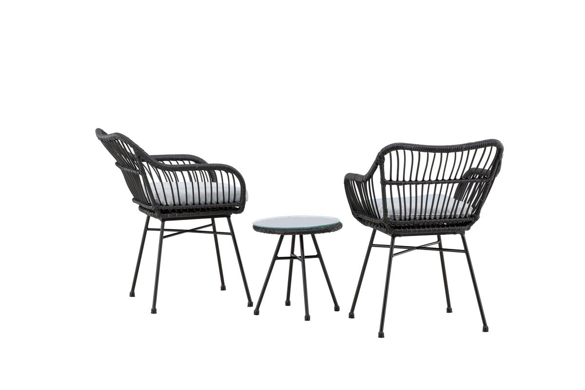 Záhradná sedacia súprava Aora - z čierneho prírodného ratanu