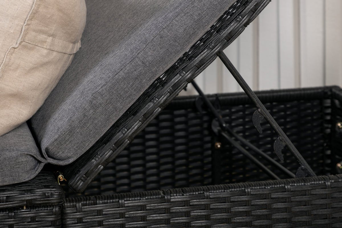 Záhradné lehátko Dakar - vrátane sivého vankúša a nastaviteľného operadla