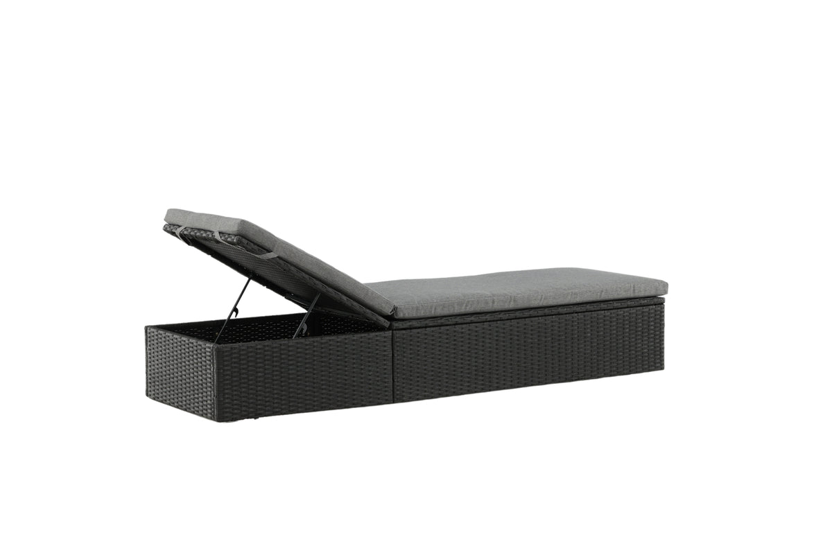 Záhradné lehátko Dakar - vrátane sivého vankúša a nastaviteľného operadla