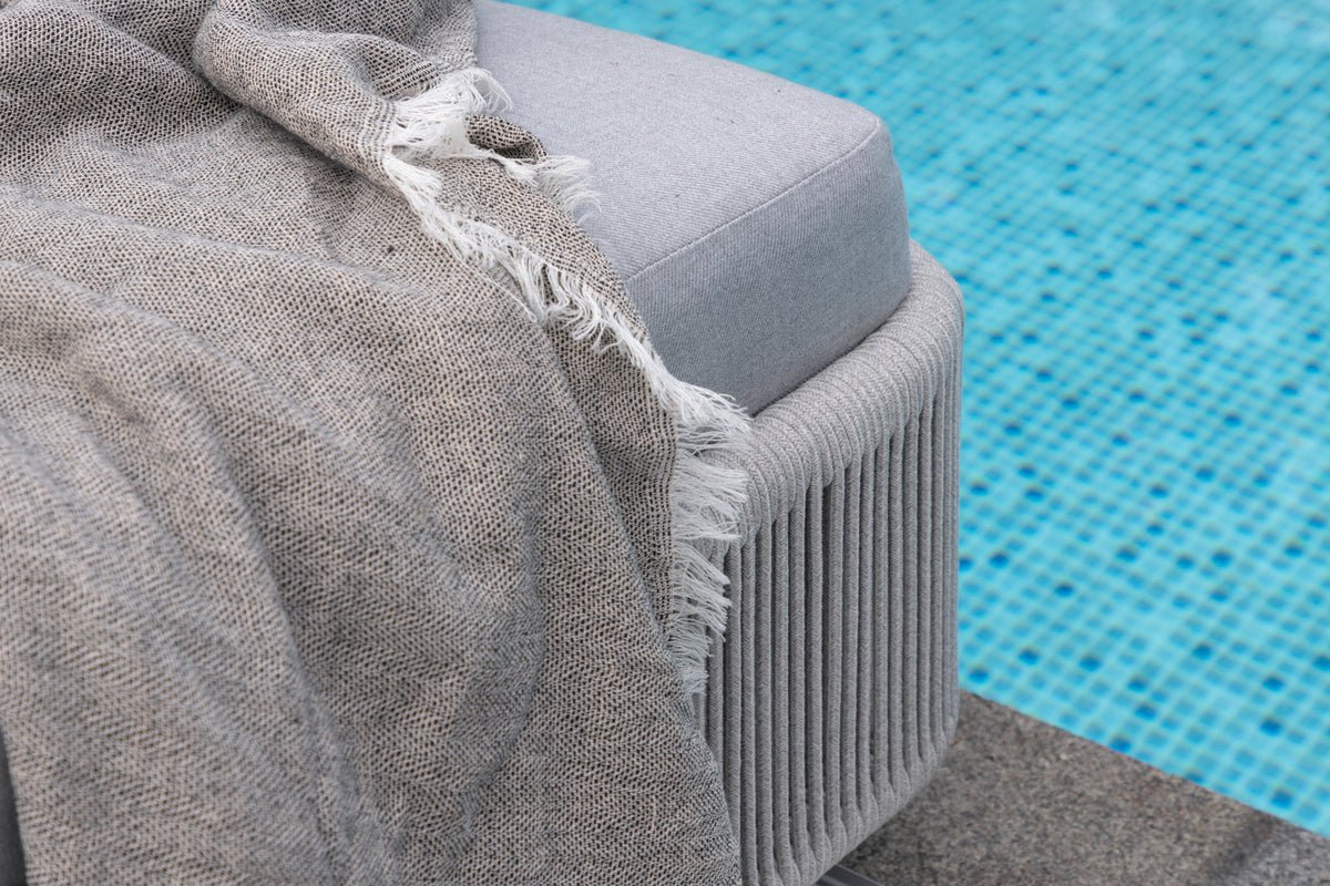 Záhradné lehátko Mila - z polyesteru/kovu