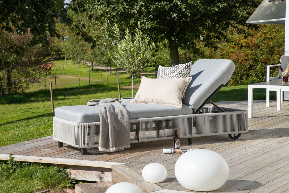 Záhradné lehátko Mila - z polyesteru/kovu