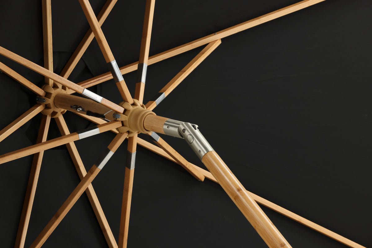 Záhradný slnečník Boho – Ø270 cm v prevedení Czarny alebo Sivá