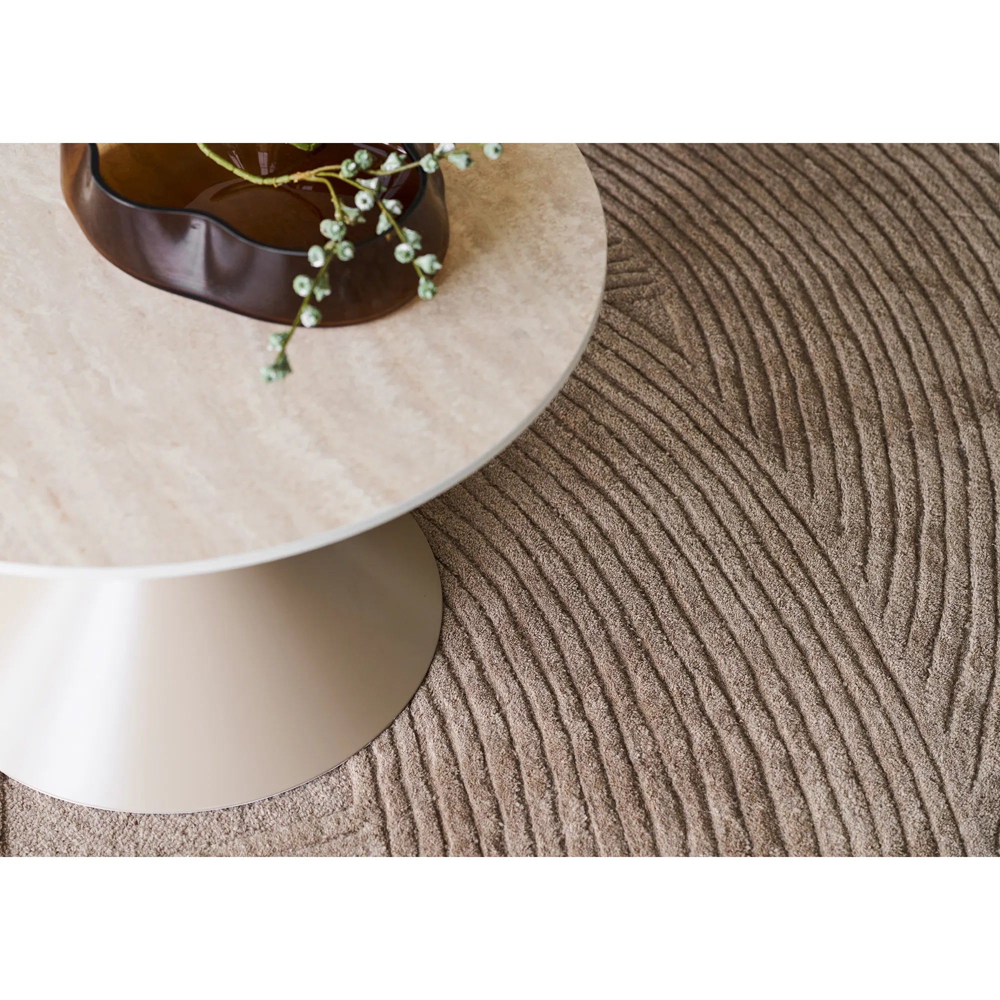 Konferenčný stolík Elvaris - s keramickou doskou v travertínovom vzhľade