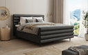 Boxspringbett Tubo in Strukturstoff mit Stauraum