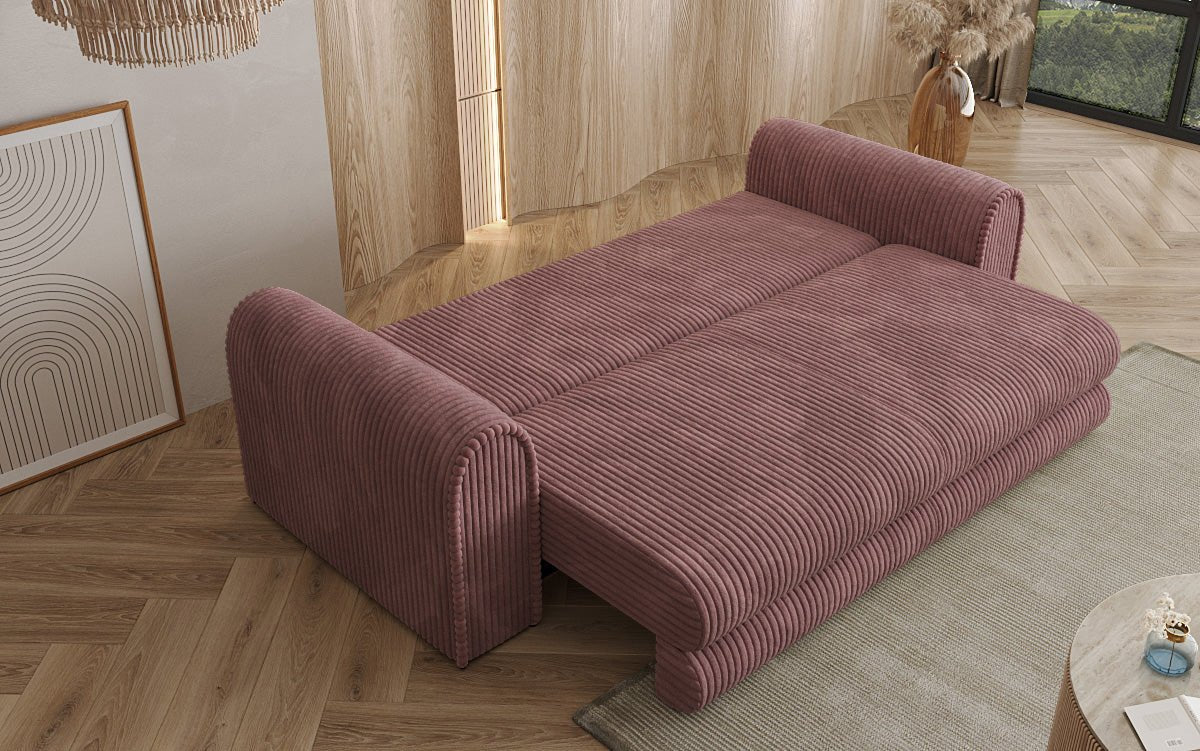 Dizajnová pohovka Lil Buddy 3-miestna s rozkladacou funkciou a úložným priestorom v širokom kordovom materiáli