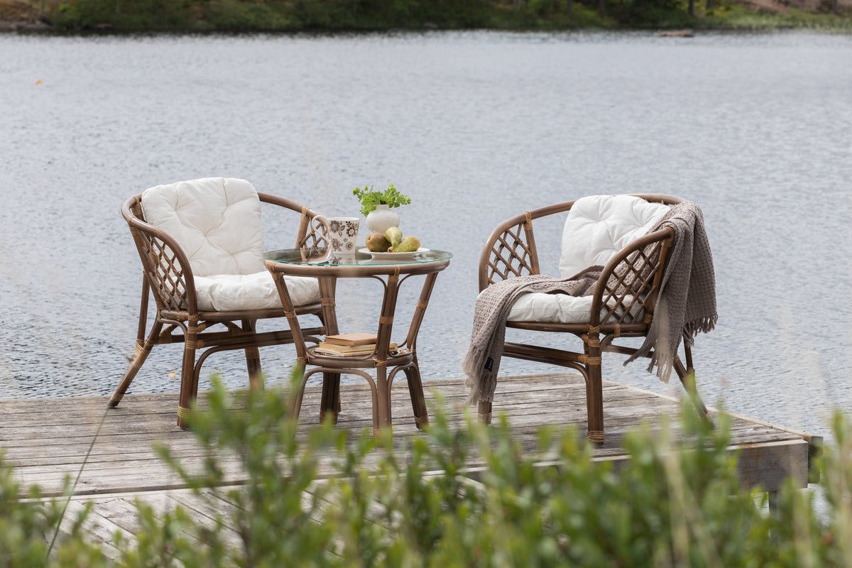 Balkónová súprava Jasmin - z orechovo sfarbeného ratanu