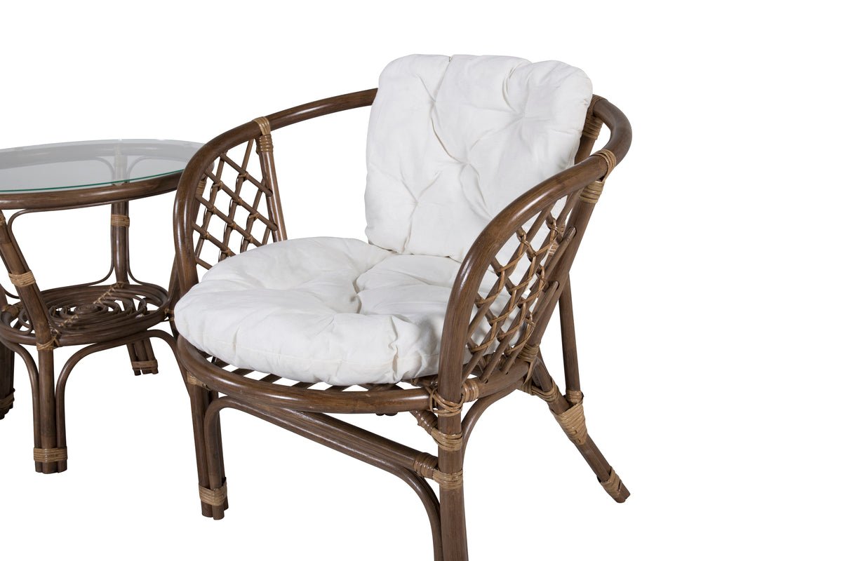 Balkónová súprava Jasmin - z orechovo sfarbeného ratanu