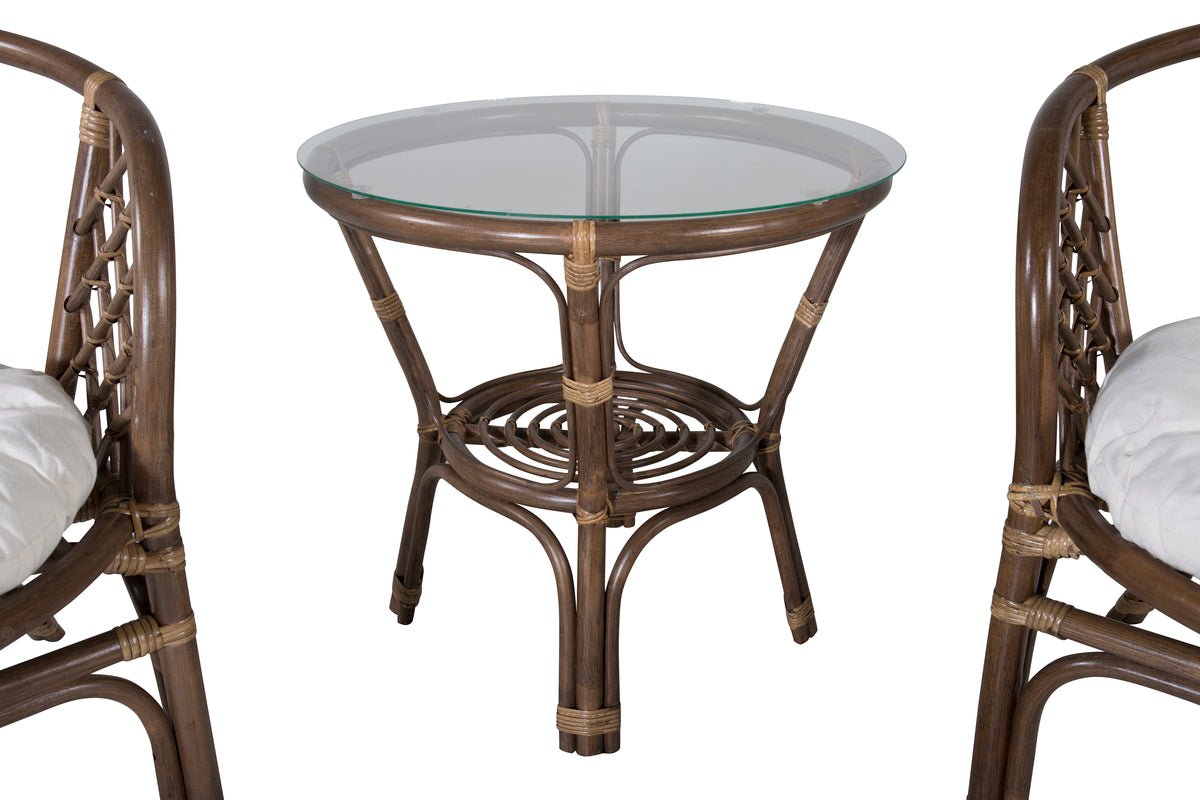 Balkónová súprava Jasmin - z orechovo sfarbeného ratanu