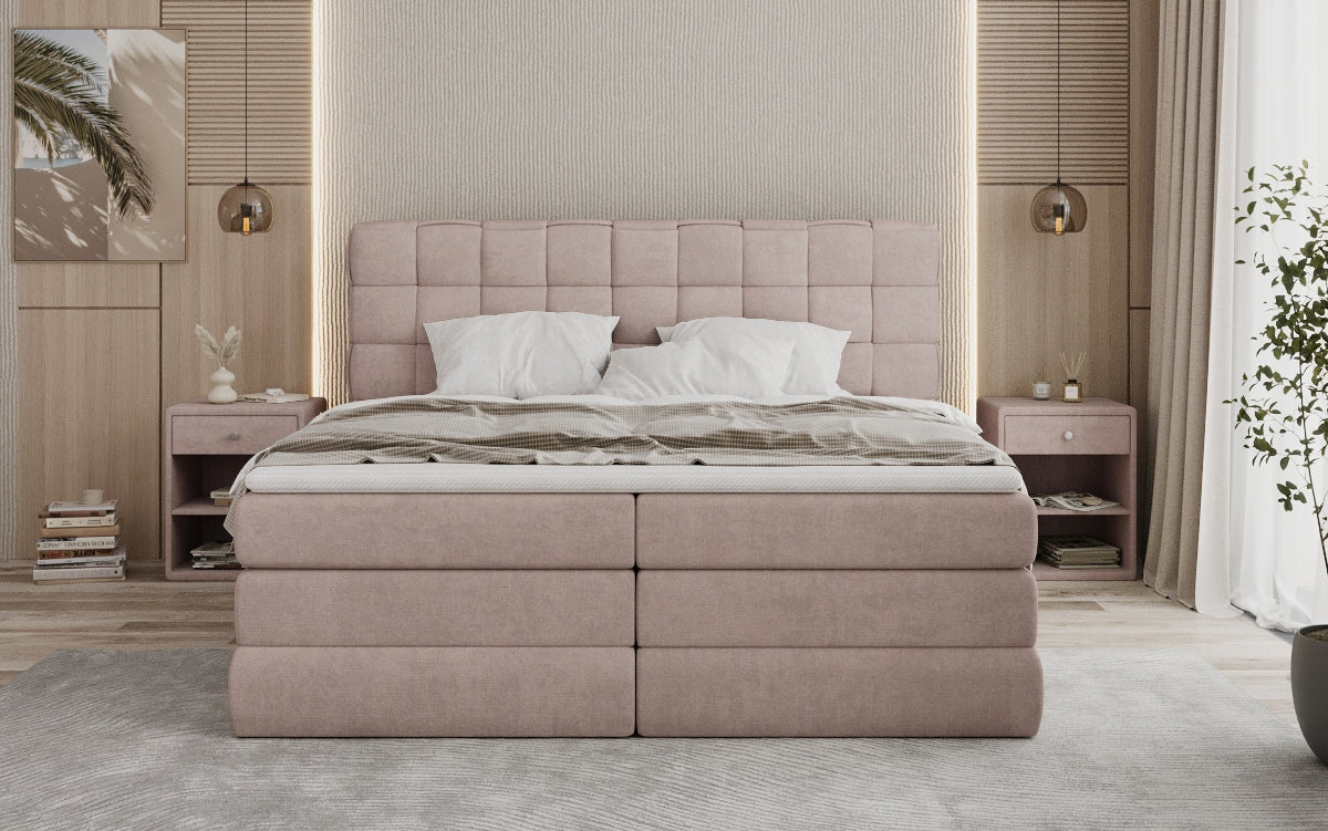 Boxspringbett Trama mit Stauraum in Stoff