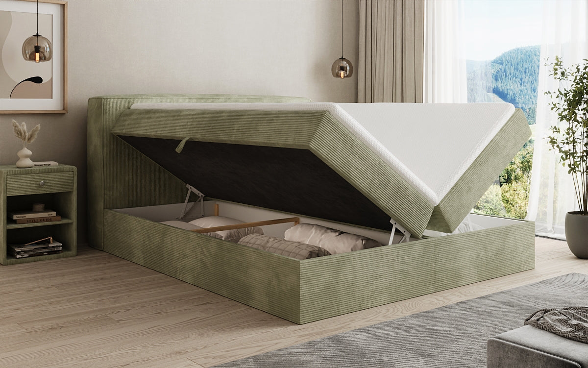 Boxspringbett Marea in Cord mit Stauraum
