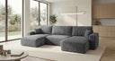 Designer Sofa Noma U mit Schlaffunktion und Stauraum in Cord