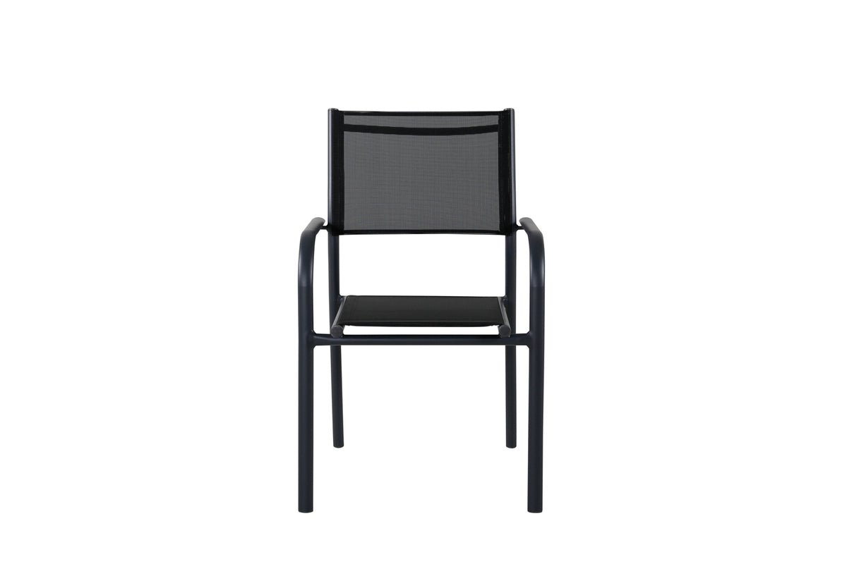 2er Set Gartenstuhl Ira - elegante schwarze Optik aus Aluminium