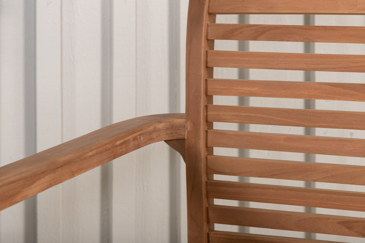 2er Set Gartenstuhl Tansania - aus massivem, poliertem Teakholz