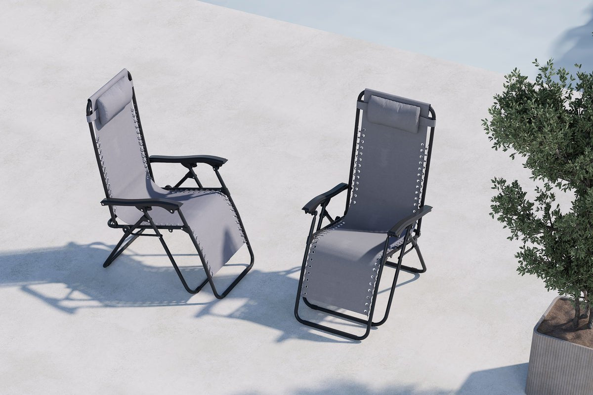 2er Set Sonnenliege Vionna - mit Oxford-Gewebe in 2 Farben