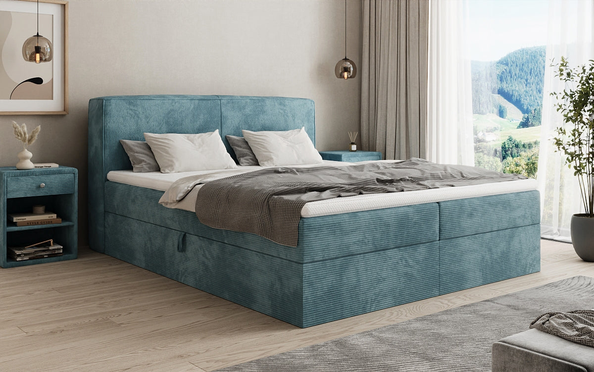 Boxspringbett Marea in Cord mit Stauraum